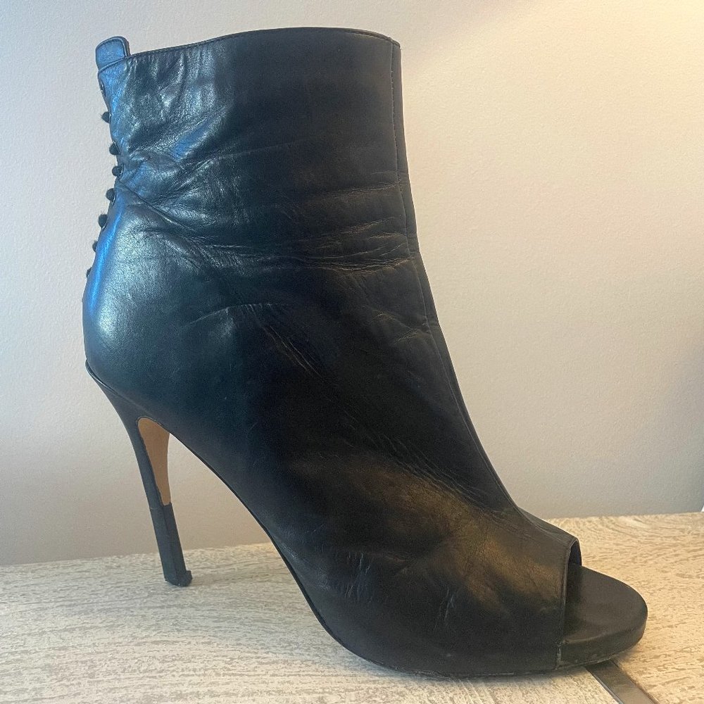 Pour La Victoire -  Black Ankle Zip Bootie Pumps